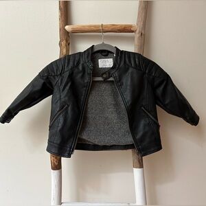 Kids Zara Black Moto Faux Leather Jacket
